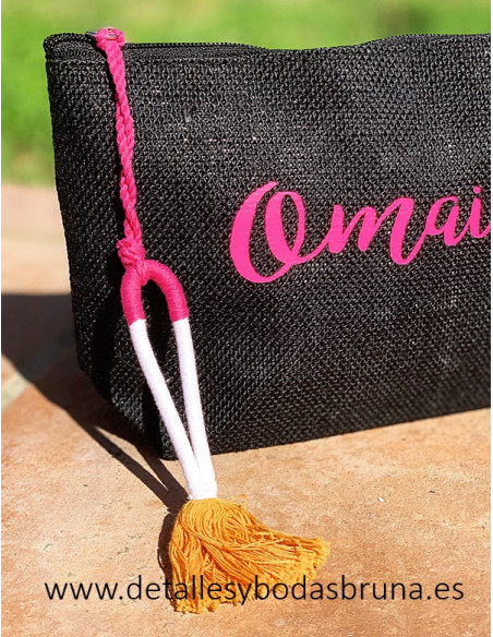 Neceser de Yute Étnico con Nombre Personalizado
