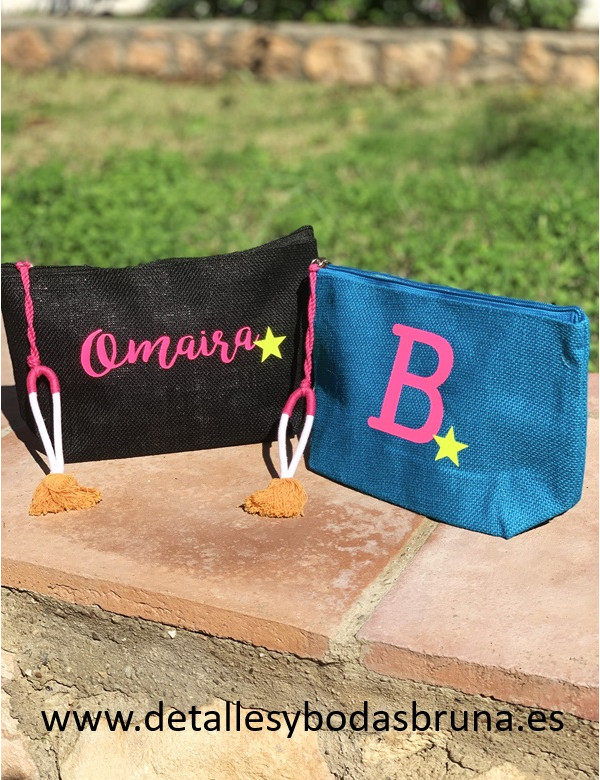 Neceser de Yute Étnico con Nombre Personalizado