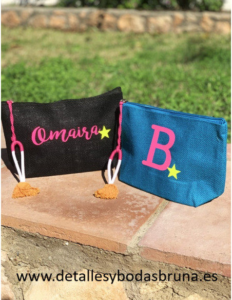 Neceser de Yute Étnico con Nombre Personalizado