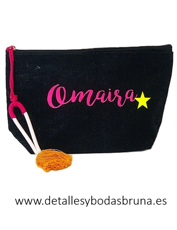 Neceser de Yute Étnico con Nombre Personalizado