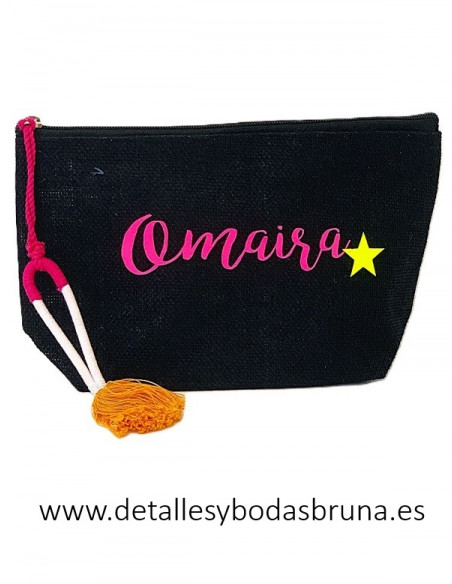 Neceser de Yute Étnico con Nombre Personalizado