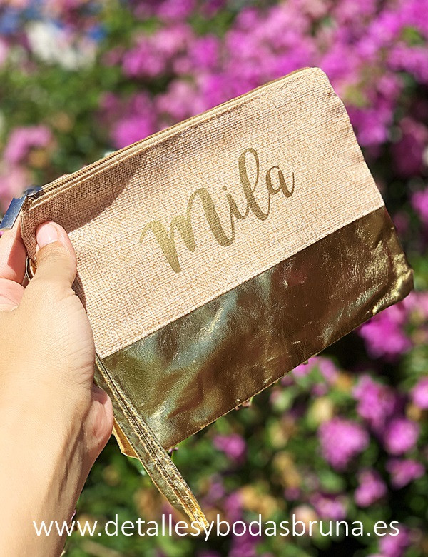 Neceser Personalizado Yute y Oro