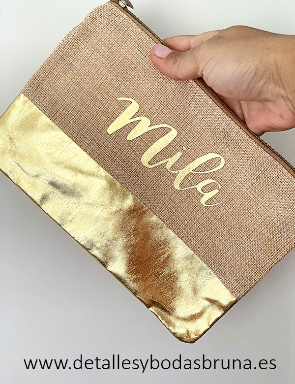 Neceser Personalizado Yute y Oro