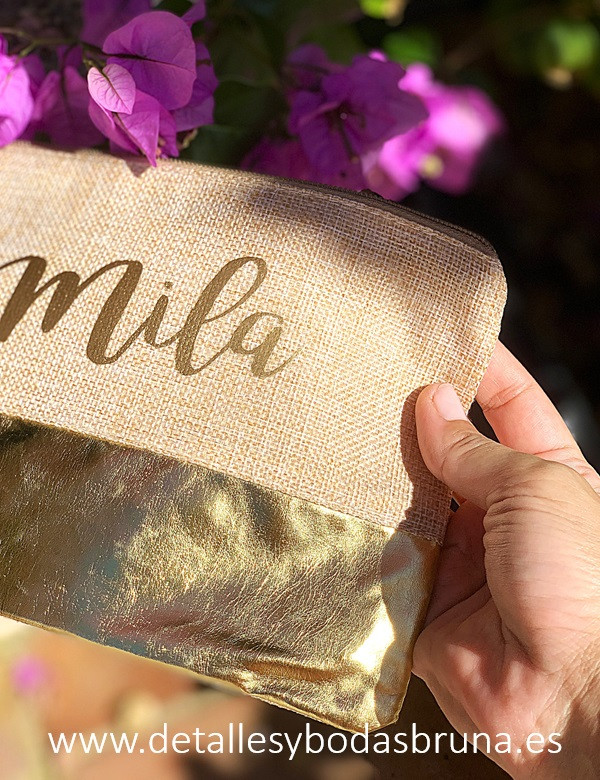 Neceser Personalizado Yute y Oro