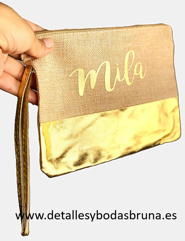 Neceser Personalizado Yute y Oro