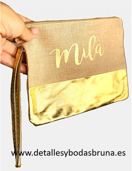 Neceser Personalizado Yute y Oro