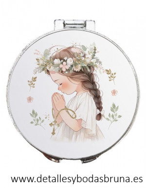 Espejo de Comunión Niña Flores