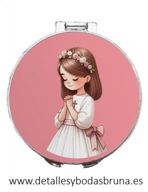 Espejo de Niña Comunión Rosa