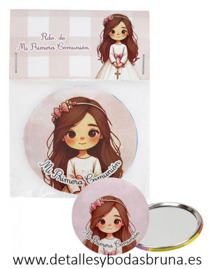 Espejo de Comunión Niña con Bolsa y Cierre de Cuadros