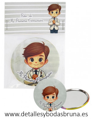 Espejo de Comunión Niño con Traje y Corbata