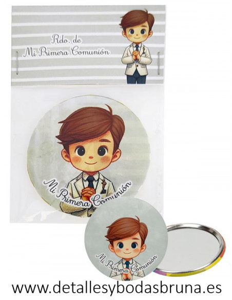 Espejo de Comunión Niño con Traje y Corbata