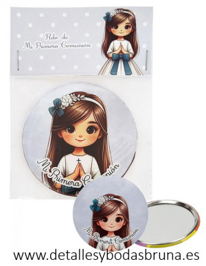 Espejo de Comunión Niña Pelo Largo con Presentación