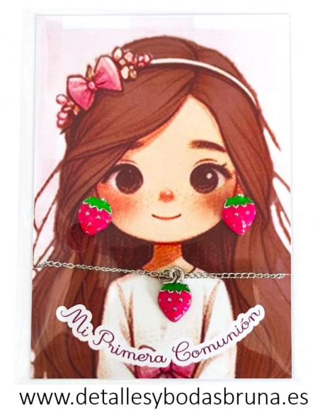 Conjunto de Collar y Pendientes para Comunión