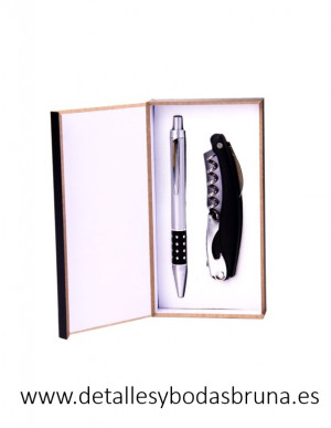 Abrebotellas y Bolígrafo en caja