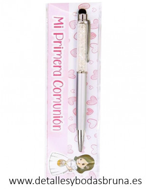 Boli Piedras Comunión niña Corazones Rosa