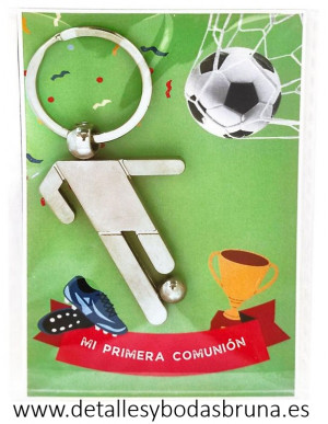 Llavero Futbolista Comunión con Tarjeta