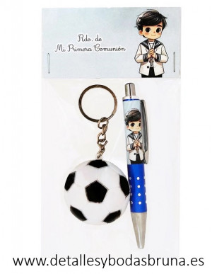 Llavero balón de Fútbol con Boli Niño Marinero