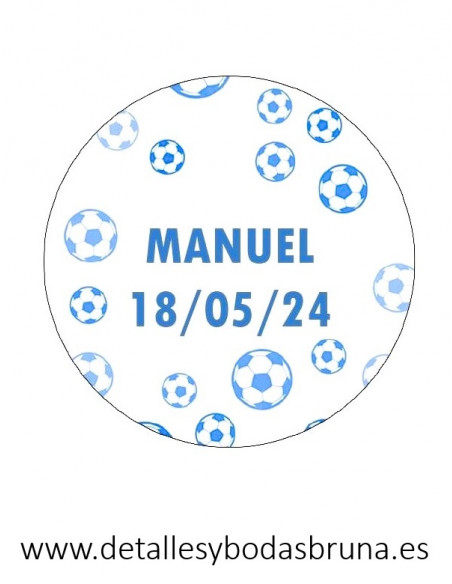 Etiquetas Adhesivas Comunión Fútbol Rayas Marineras