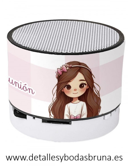 Altavoz Inalámbrico Comunión Niña Cuadros Vichy