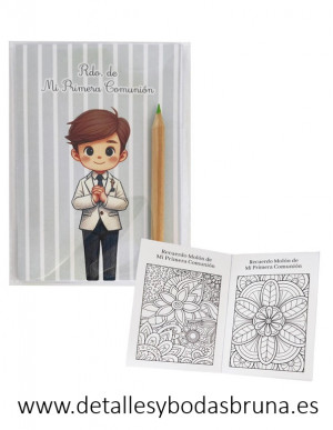 Libreta para Colorear Comunión Niño Rayas