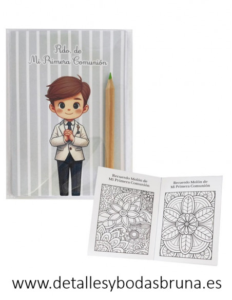 Libreta para Colorear Comunión Niño Rayas