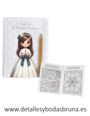 Libreta Mandala Comunión para Colorear Niña