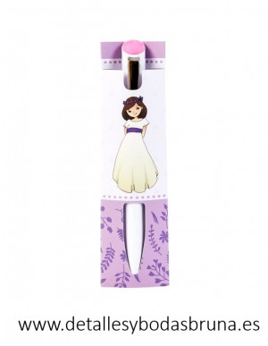 Bolígrafo Comunión Niña Adela Lila