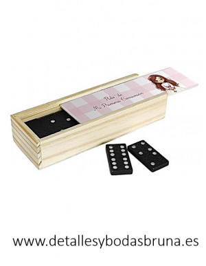 Dominó Comunión Niña Vichy Rosa