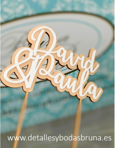 Cake Topper Boda Personalizado David y Paula