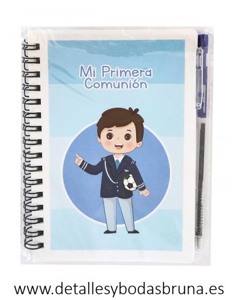 Libreta para Comunión Niño Fútbol