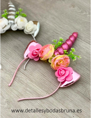 Diadema de Unicornio con Flores