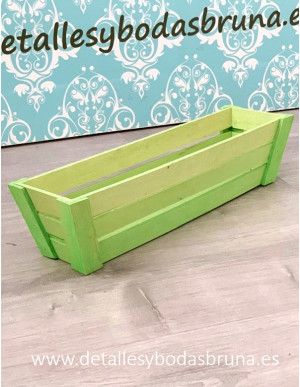 Caja de Madera Alargada Verde