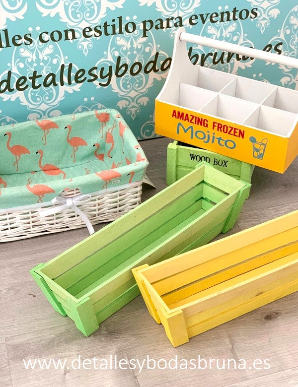 Caja de Madera Alargada Verde