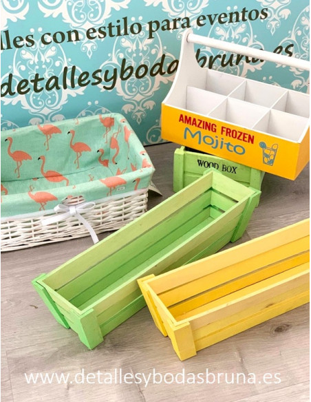 Caja de Madera Alargada Verde