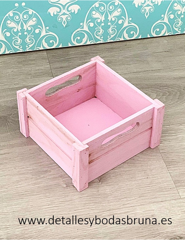 Caja de Madera Rosa Pequeña