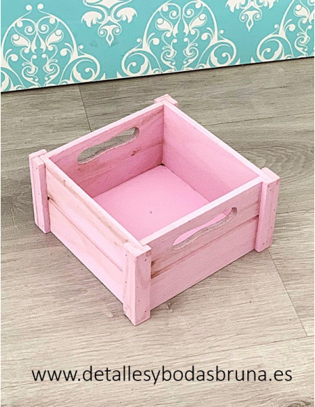 Caja de Madera Rosa Pequeña