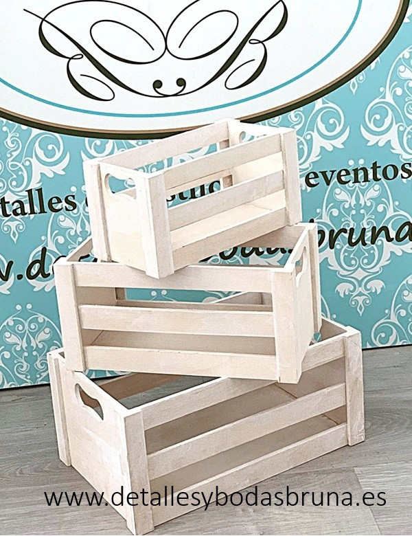 Cajas de Madera Blancas set de 3