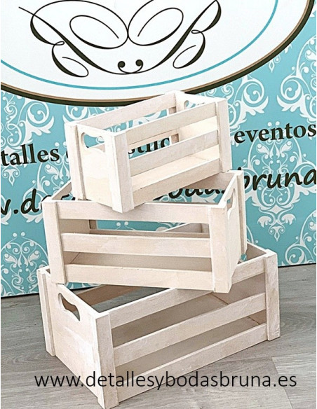 Cajas de Madera Blancas set de 3