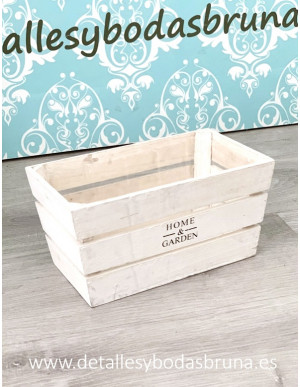 Caja de Madera Blanca Vintage