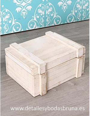 Caja de Madera Blanca con Tapa