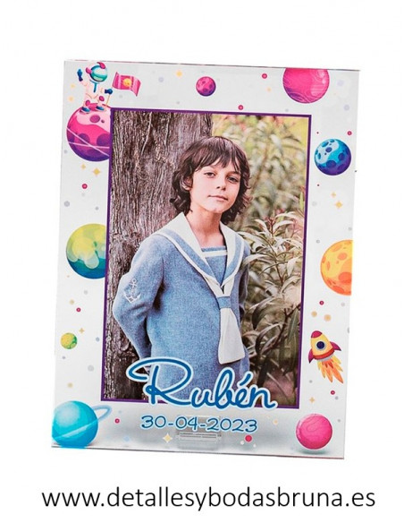 Marco Portafotos para Comunión Personalizado de Metacrilato Planetas