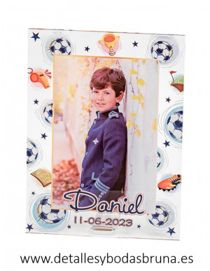 Marco Portafotos de Metacrilato Personalizado comunión Fútbol