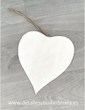 Corazón de Madera Blanco