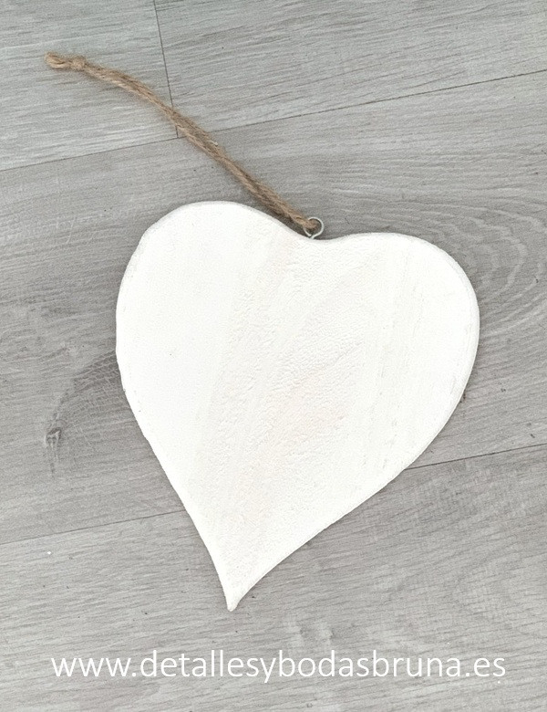 Corazón de Madera Blanco
