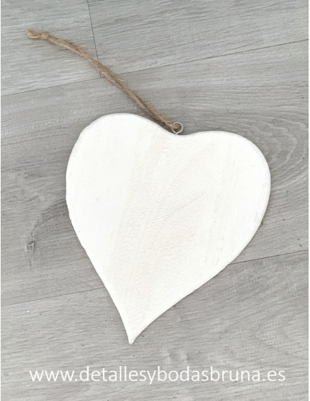 Corazón de Madera Blanco