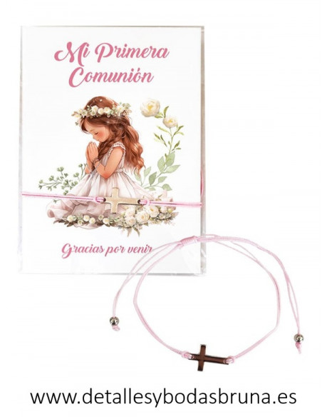 Pulsera Cruz Comunión Niña en Cartoncillo