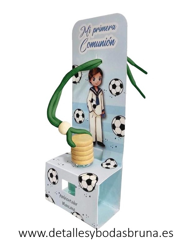 Mikado Ambientador de Coche para Comunión Niño Marinero Fútbol