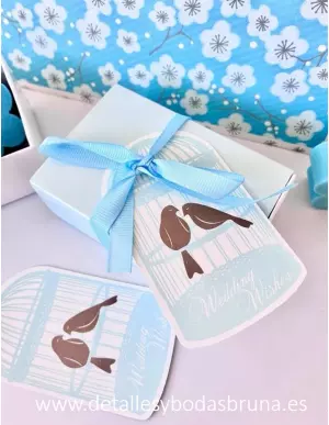 Jabones Flor en Caja con Tarjeta Celeste 8 Unidades 2