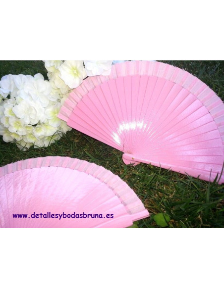 Abanico Liso Rosa 19 cm AGOTADO
