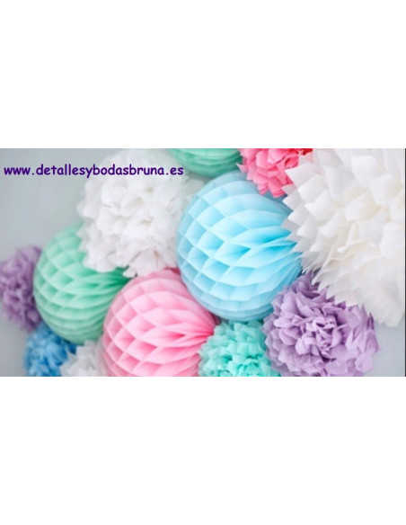 Bolas de papel Nido de Abeja 8 colores ELIGE